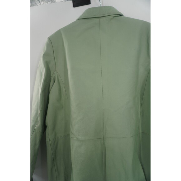 Terry Lewis Classic Luxuries 100% Genuine Leather Zip Jacket Seafoam Green Sz L - Picture 6 of 9